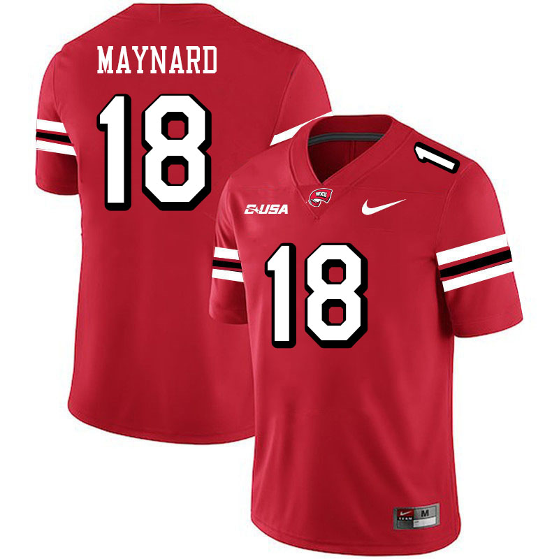Western Kentucky Hilltoppers #18 Cole Maynard College Football Jerseys Stitched-Red